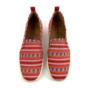 Zodiac Roma Shoes 7.5 Red‎ Aztec Southwest Boho Slip On Flats Womens Brand New